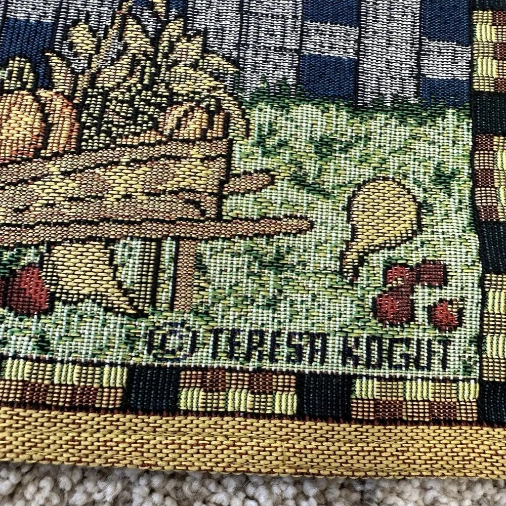Pumpkin Patch Scarecrow Set 4 Placemats Tapestry Woven Teresa Kogut Fall Autumn